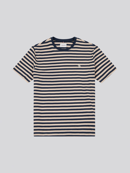 Mens Pencil Stripe Classic T-Shirt in Doeskin