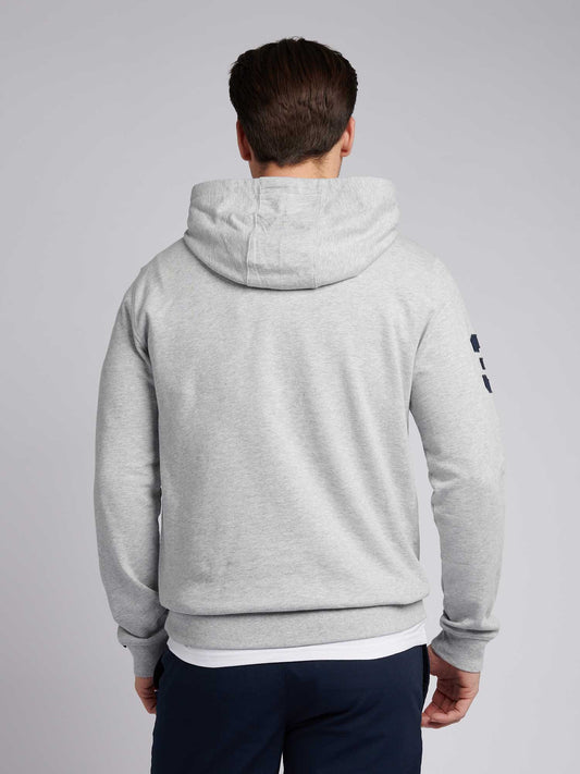 Mens Player 3 Loopback Hoodie in Mid Grey Marl