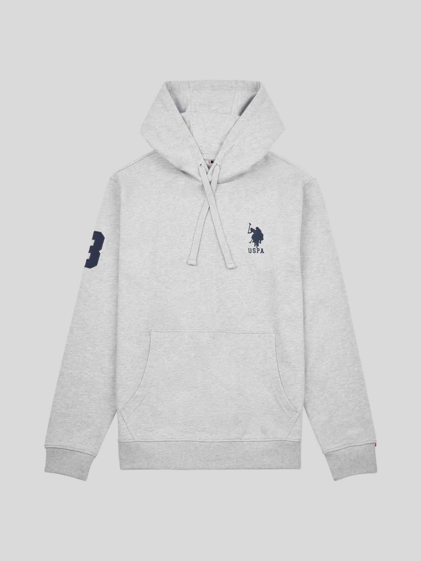 Mens Player 3 Loopback Hoodie in Mid Grey Marl