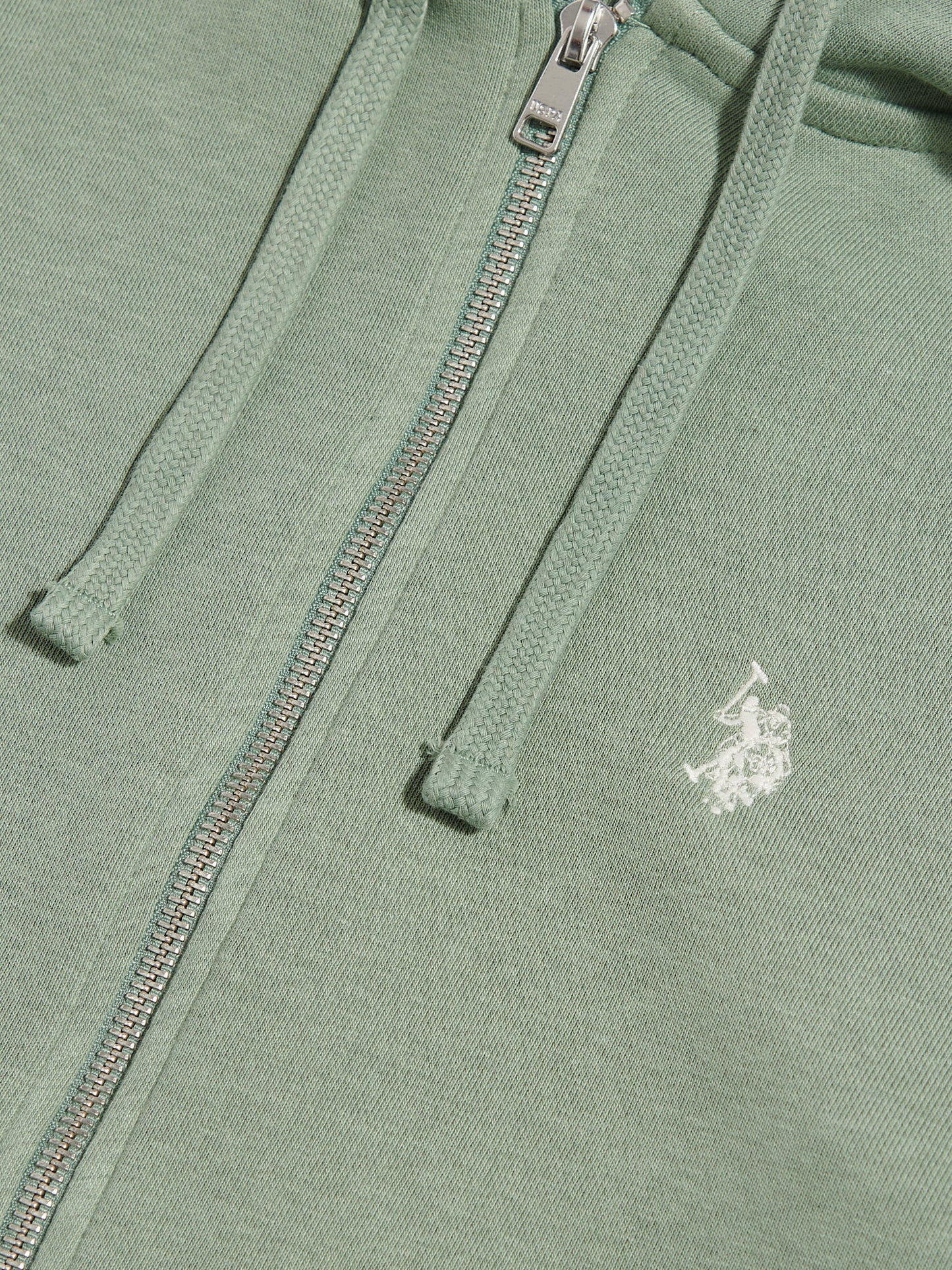 Mens Double Horsemen Loopback Zip Hoodie Sea Spray