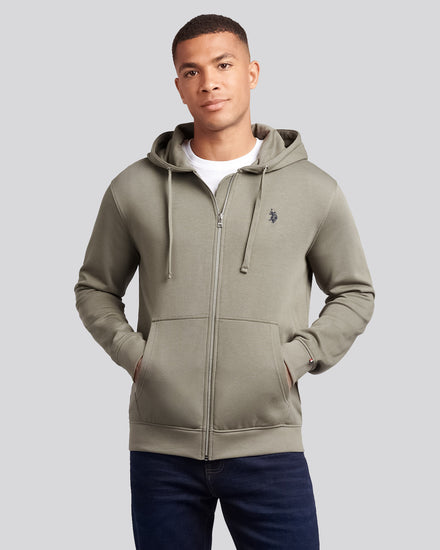Mens Double Horsemen Loopback Zip Hoodie Mulled Basil