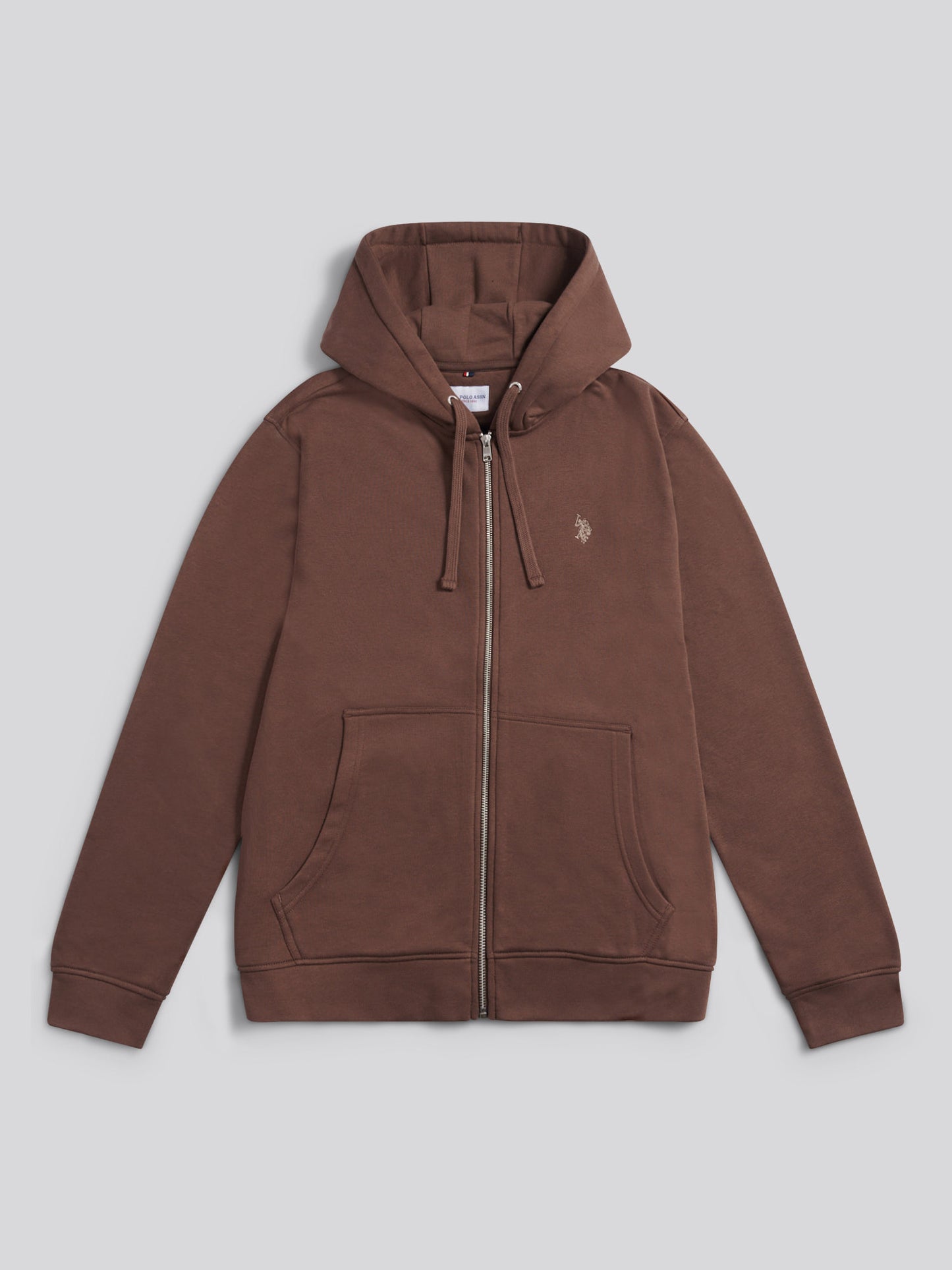 Mens Double Horsemen Loopback Zip Hoodie Chocolate Martini