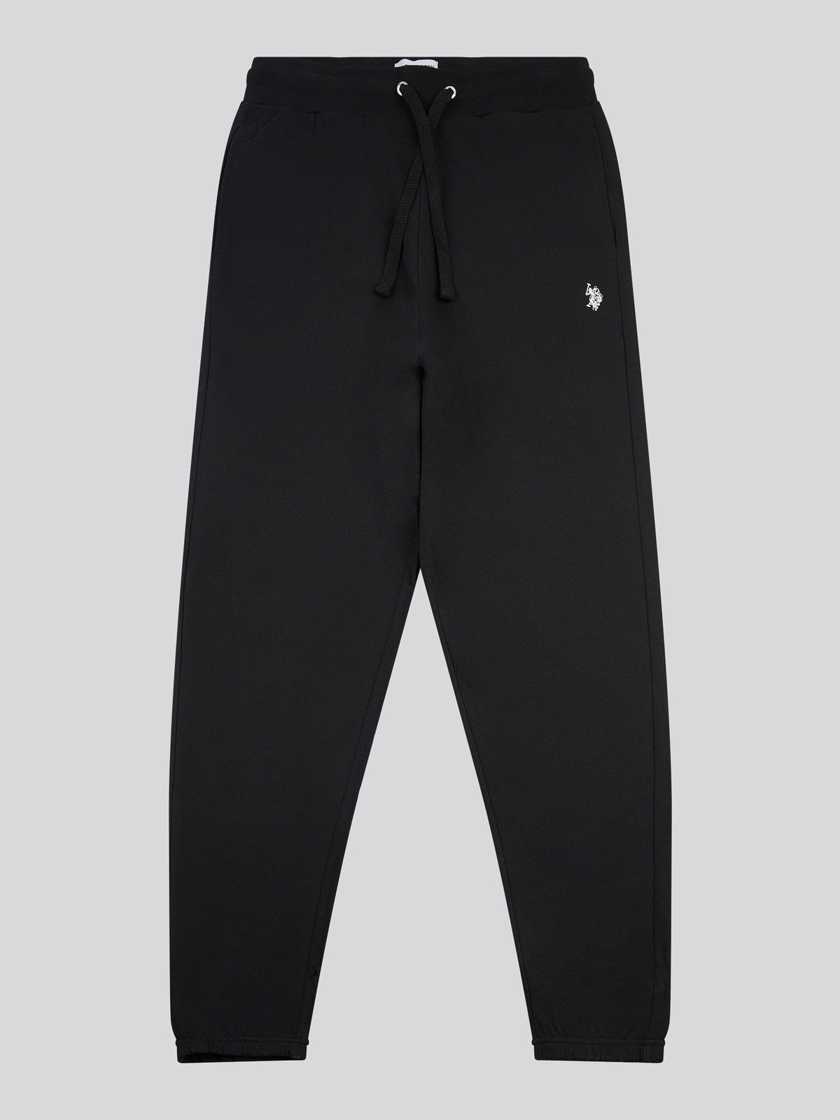 Mens Elasticated Cuff Loopback Jogger in Black Bright White DHM