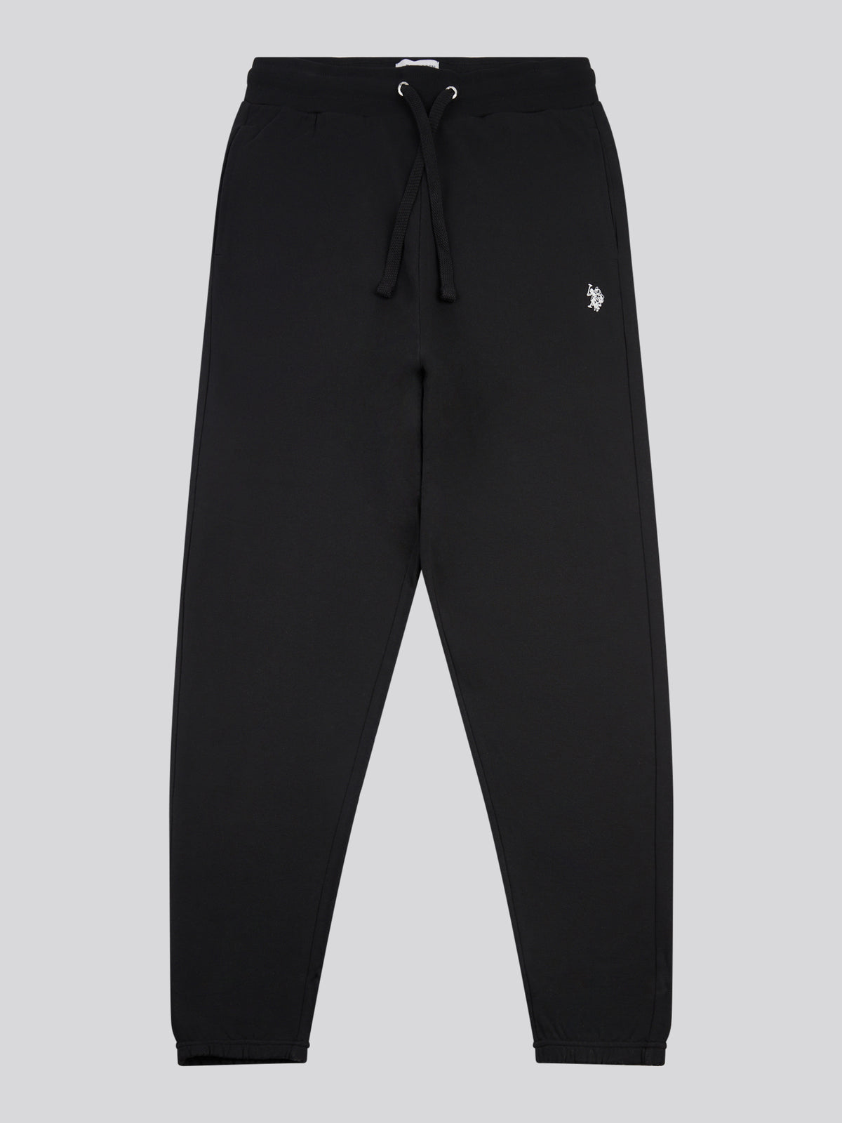 Mens Elasticated Cuff Loopback Jogger in Black Bright White DHM