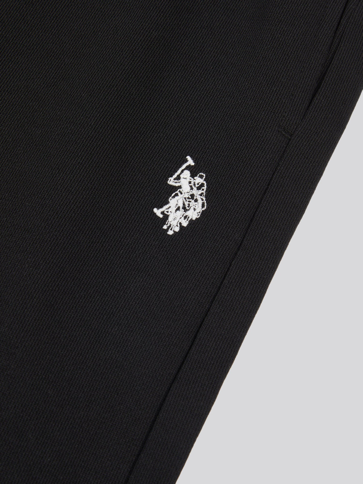 Mens Elasticated Cuff Loopback Jogger in Black Bright White DHM