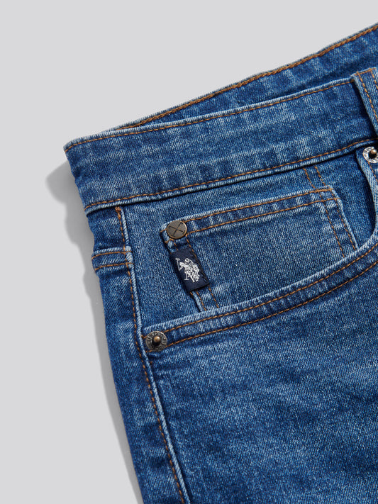 5 Pocket Denim Short Dark Wash