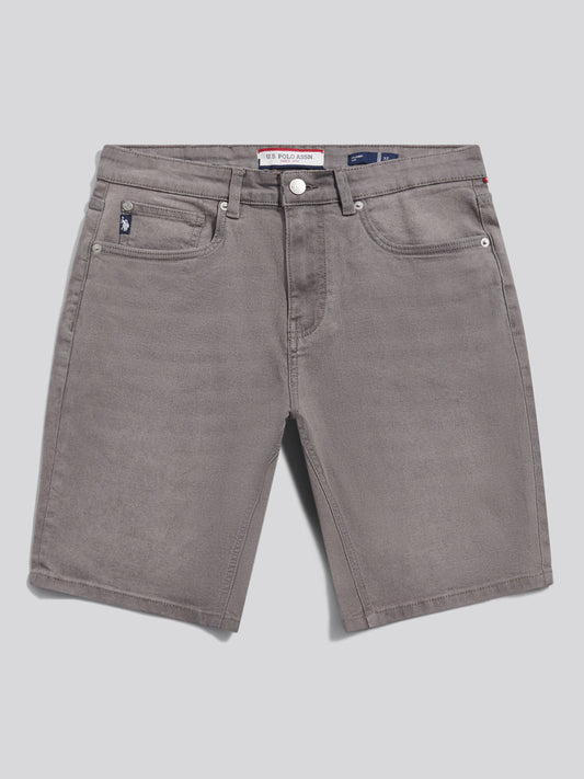 5 Pocket Denim Short Grey Wash