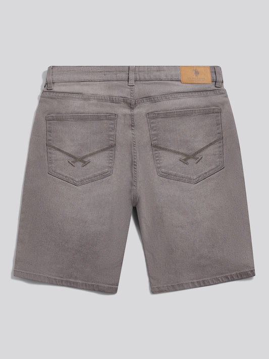 5 Pocket Denim Short Grey Wash