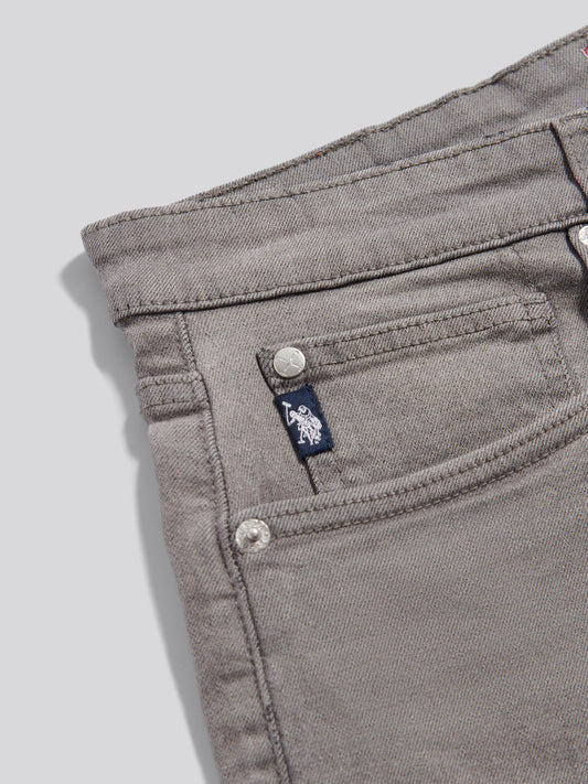5 Pocket Denim Short Grey Wash