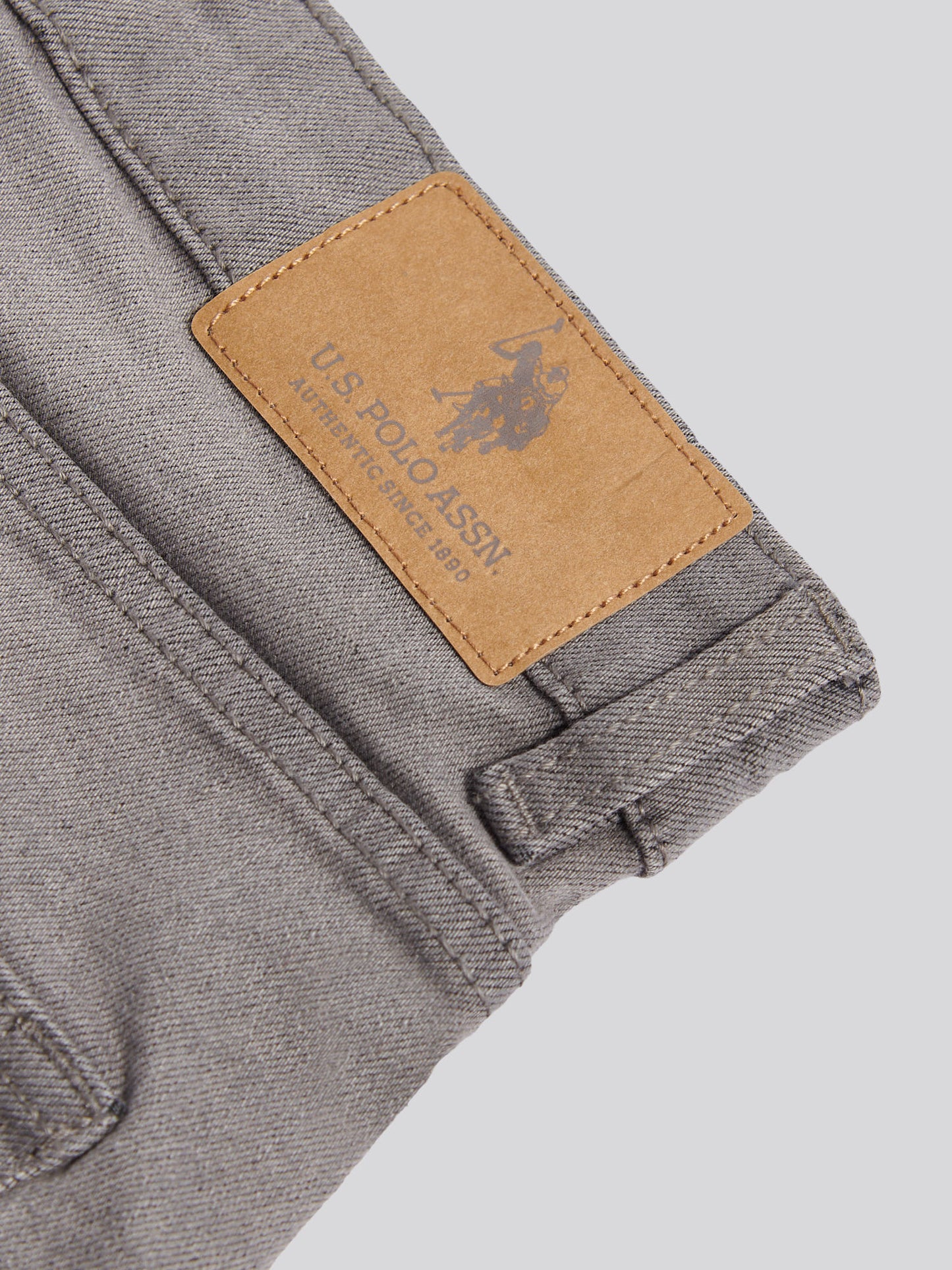 5 Pocket Denim Short Grey Wash