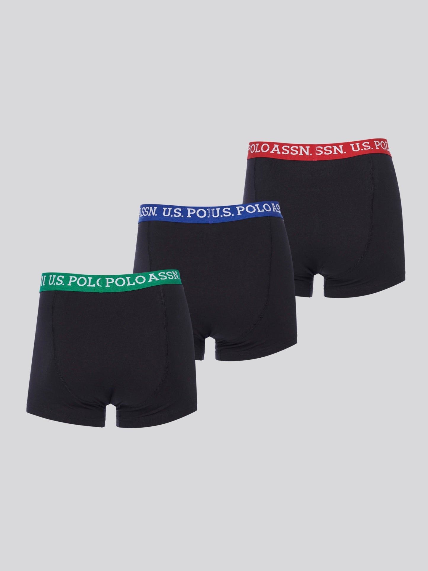 Mens 3 Pack Contrast Waistband Boxer Shorts in Black