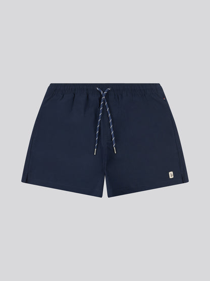 Mens Seersucker Swim Short in Dark Sapphire Navy