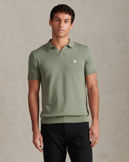 Combed Cotton Multicoloured DHM Reverse Polo Sea Spray