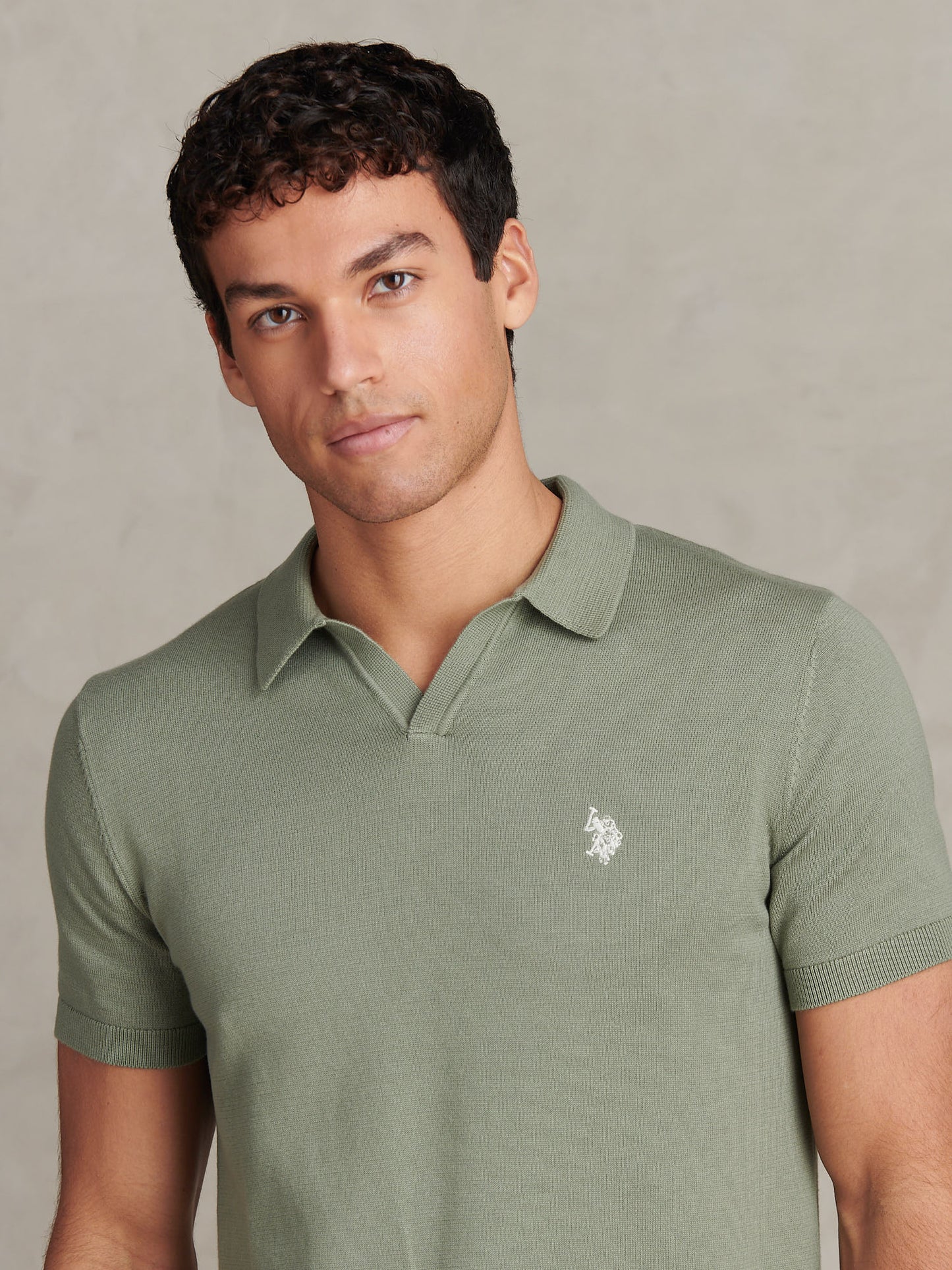 Combed Cotton Multicoloured DHM Reverse Polo Sea Spray