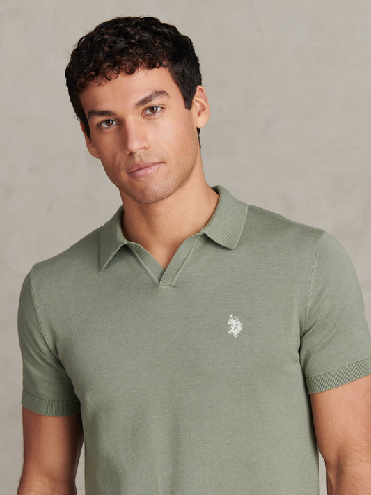 Combed Cotton Multicoloured DHM Reverse Polo Sea Spray
