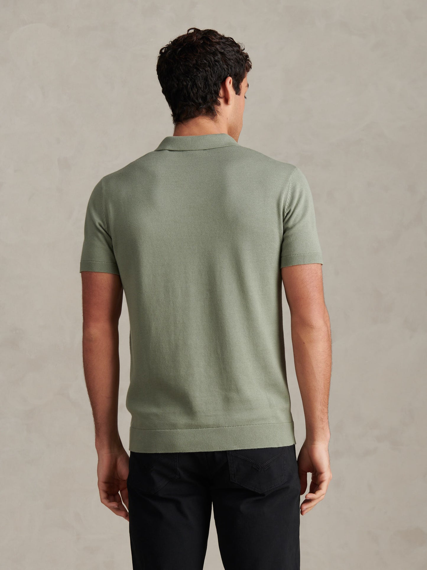 Combed Cotton Multicoloured DHM Reverse Polo Sea Spray