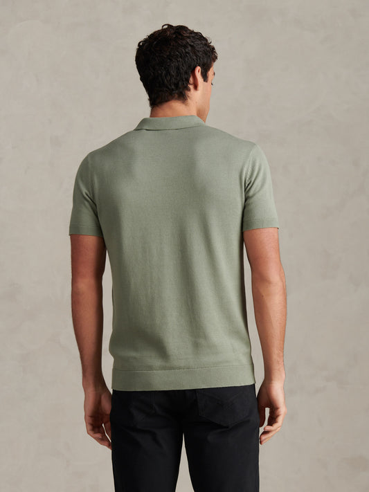 Combed Cotton Multicoloured DHM Reverse Polo Sea Spray