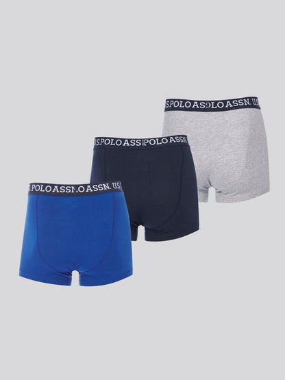 Mens 3 Pack Multi Boxer Shorts in Mid Grey Marl