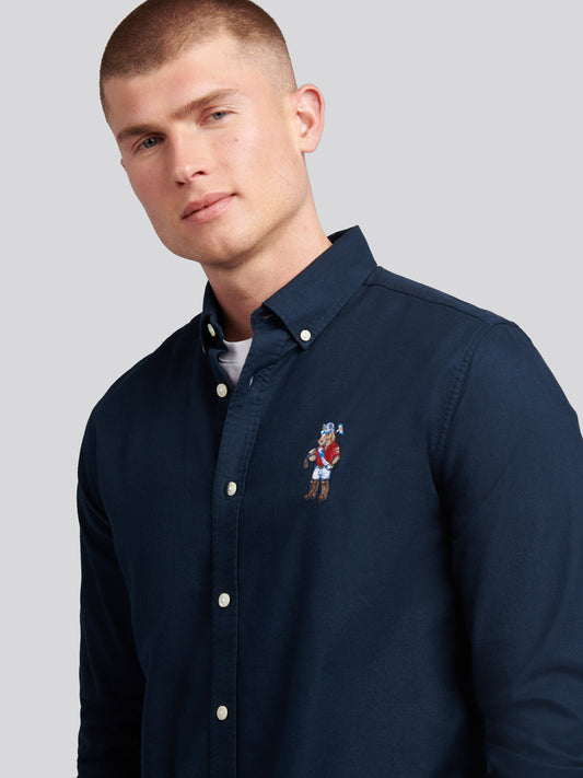 Mens Chuck Oxford Shirt in Dark Sapphire Navy