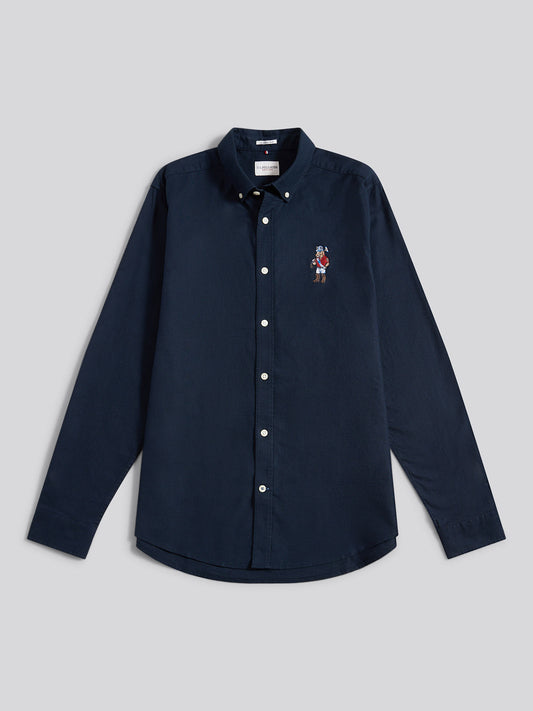 Mens Chuck Oxford Shirt in Dark Sapphire Navy