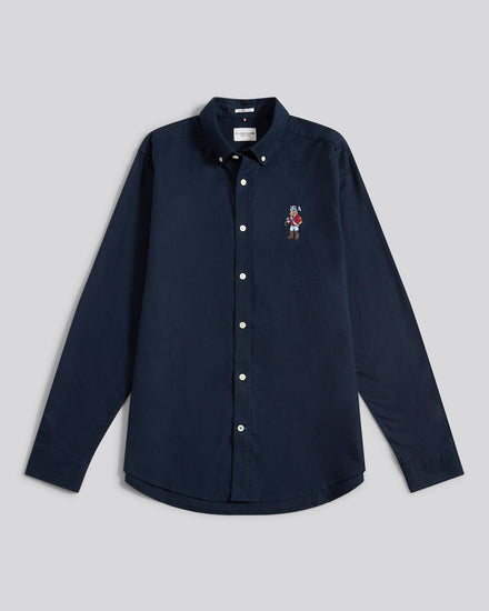 Mens Chuck Oxford Shirt in Dark Sapphire Navy