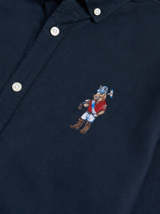 Mens Chuck Oxford Shirt in Dark Sapphire Navy