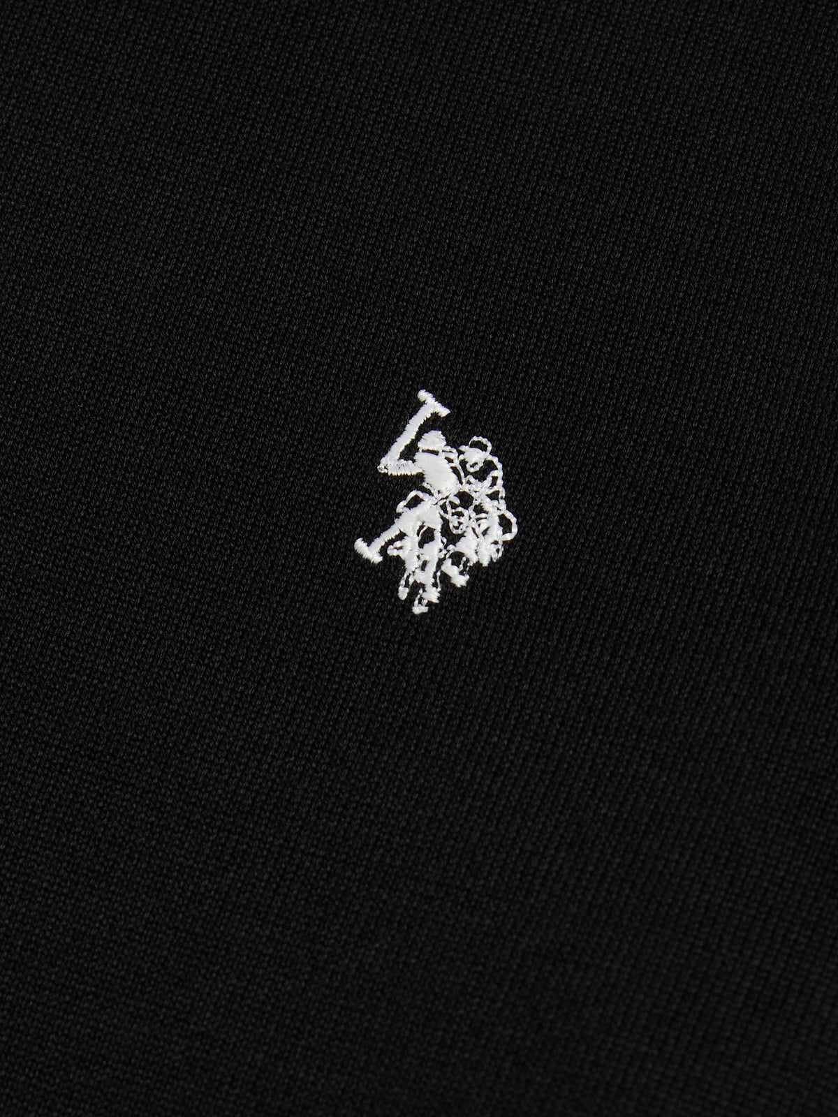 Mens Double Horsemen Cotton Knit Crew Jumper Black Bright White DHM