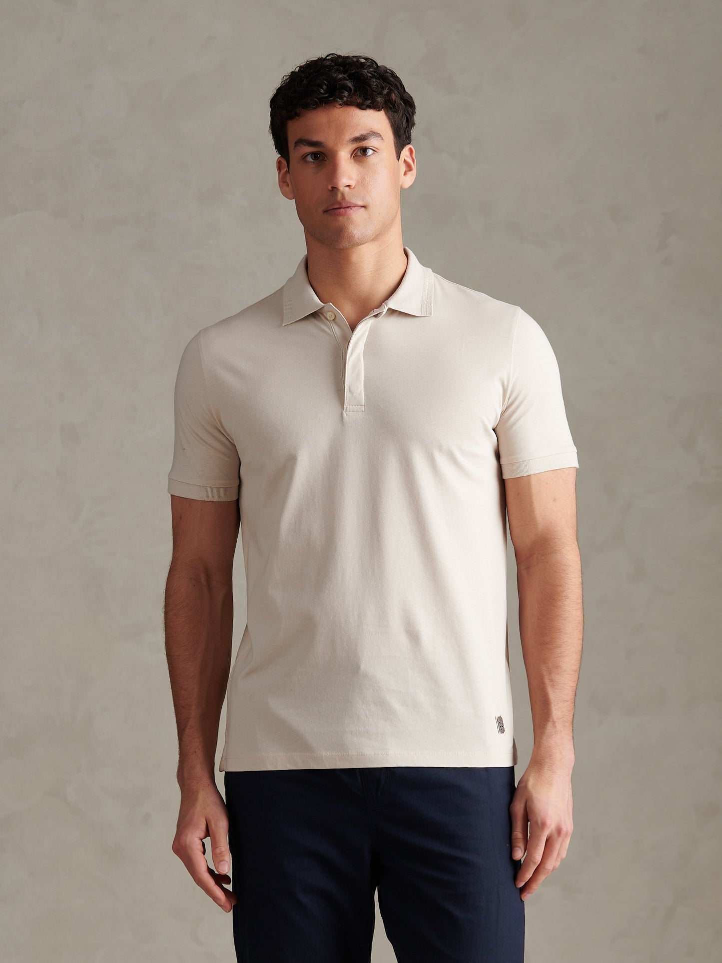 Mens Premium Supima Cotton Polo Shirt Beige