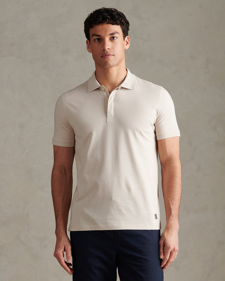Mens Premium Supima Cotton Polo Shirt Beige
