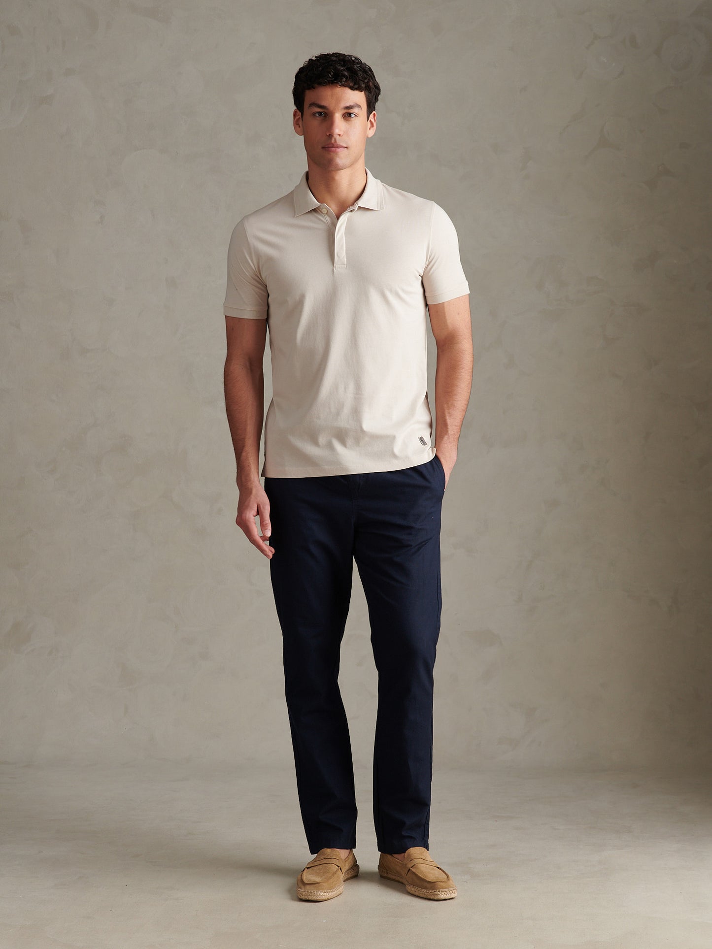 Mens Premium Supima Cotton Polo Shirt Beige
