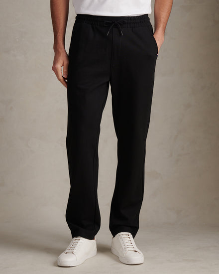 Mens Jersey Double Horsemen Trousers Black