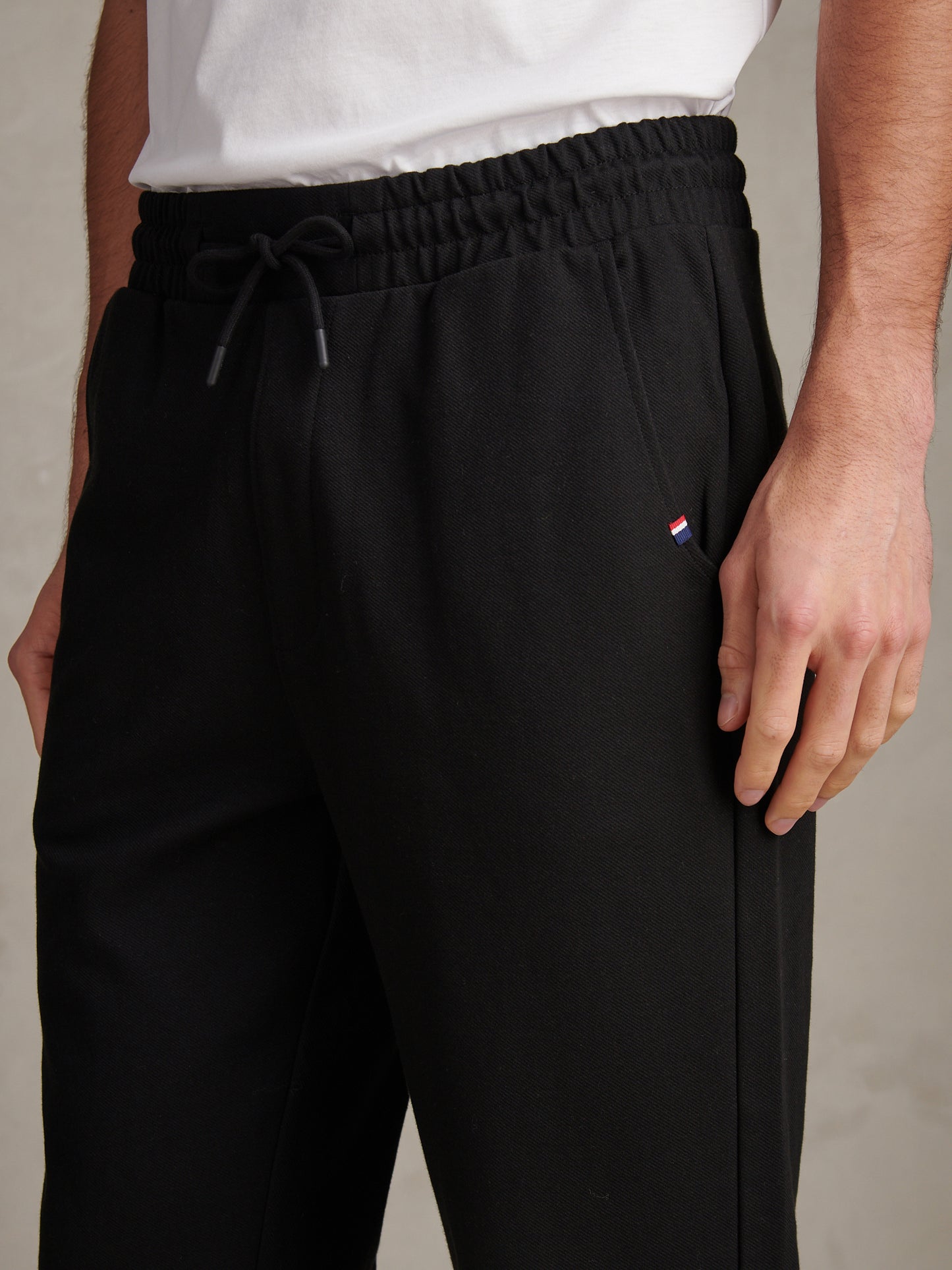 Mens Jersey Double Horsemen Trousers Black