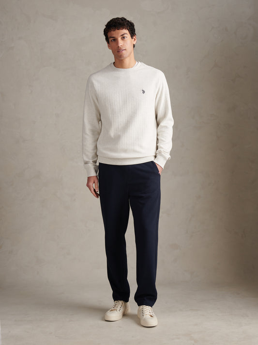Mens Jersey Double Horsemen Trousers Dark Sapphire Navy