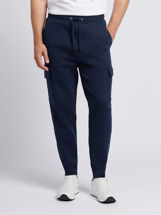 Mens Double Horsemen Cargo Sweat Jogger in Dark Sapphire Navy / Moonlight Blue DHM