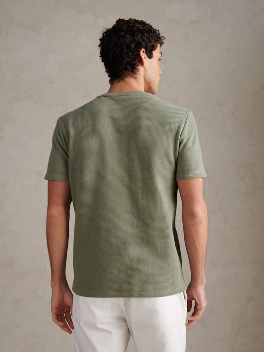 Mens Waffle Jersey T-Shirt Sea Spray