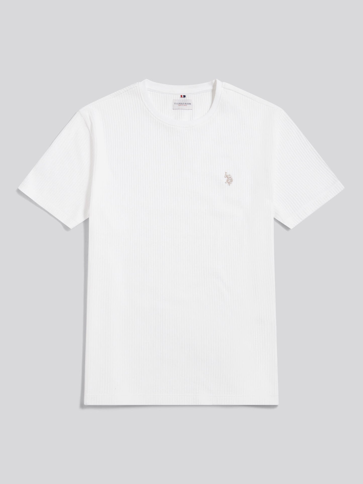 Mens Rib Texture T-Shirt Bright White