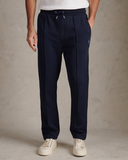 Mens Interlock Pintuck Joggers Dark Sapphire Navy