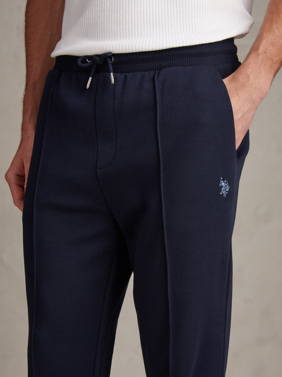 Mens Interlock Pintuck Joggers Dark Sapphire Navy