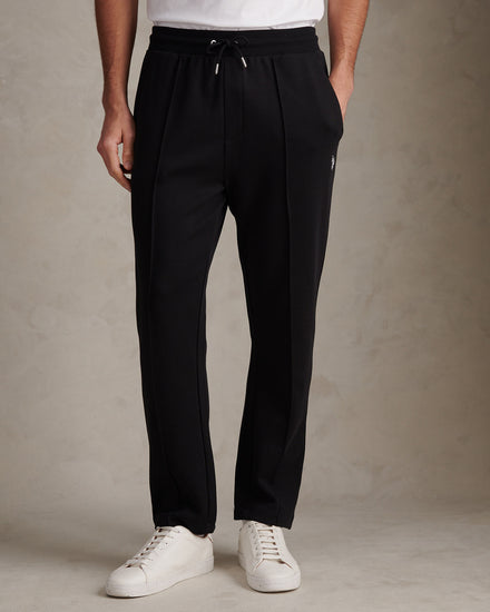 Mens Interlock Pintuck Joggers Black Bright White DHM