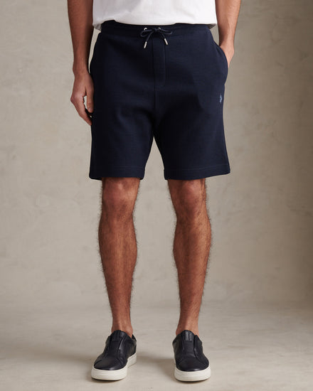 Mens Waffle Sweat Shorts Dark Sapphire Navy