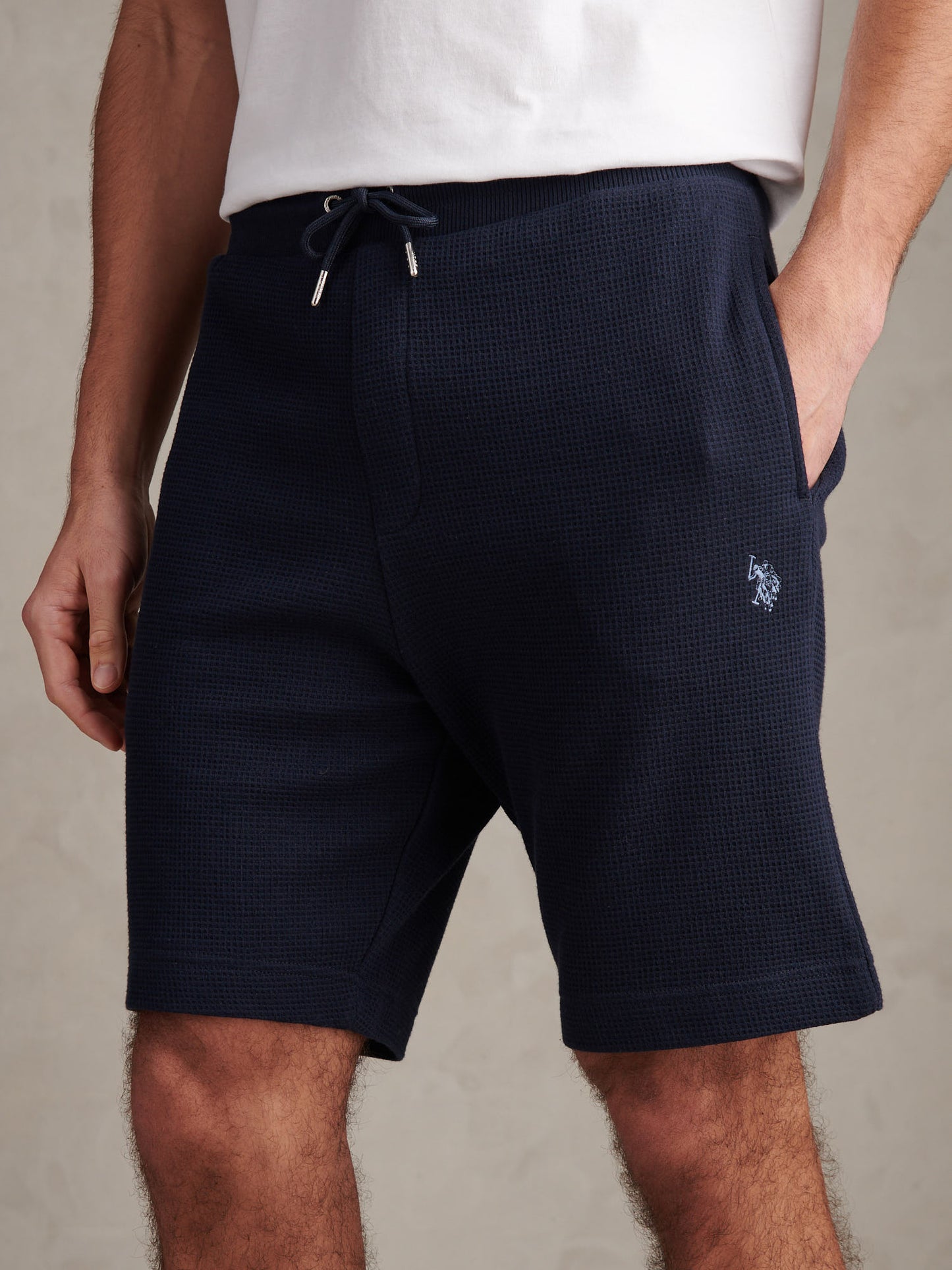 Mens Waffle Sweat Shorts Dark Sapphire Navy