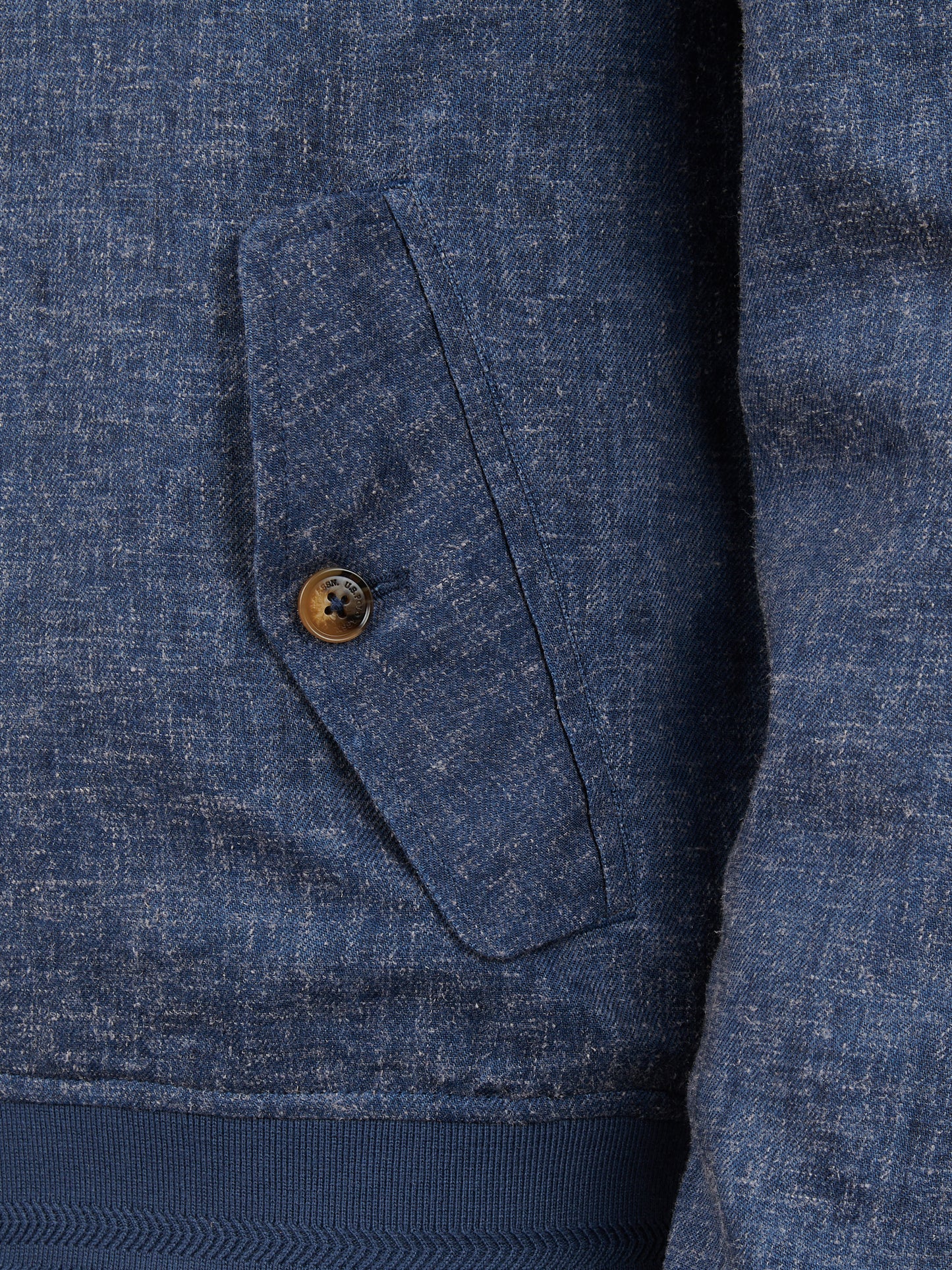 Mens Linen Blend Harrington Jacket Dark Sapphire Navy / Moonlight Blue DHM