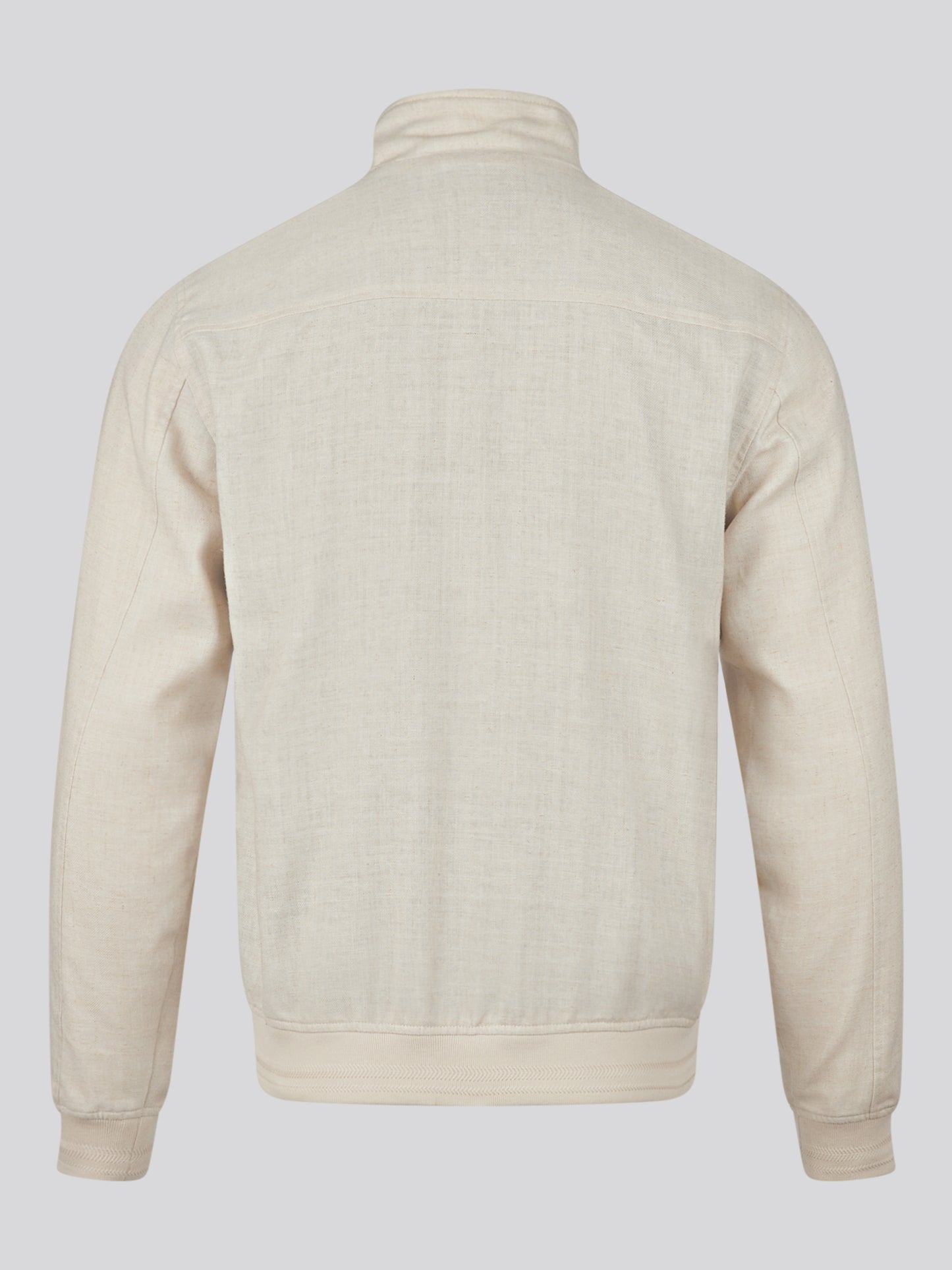 Mens Linen Blend Harrington Jacket Beige