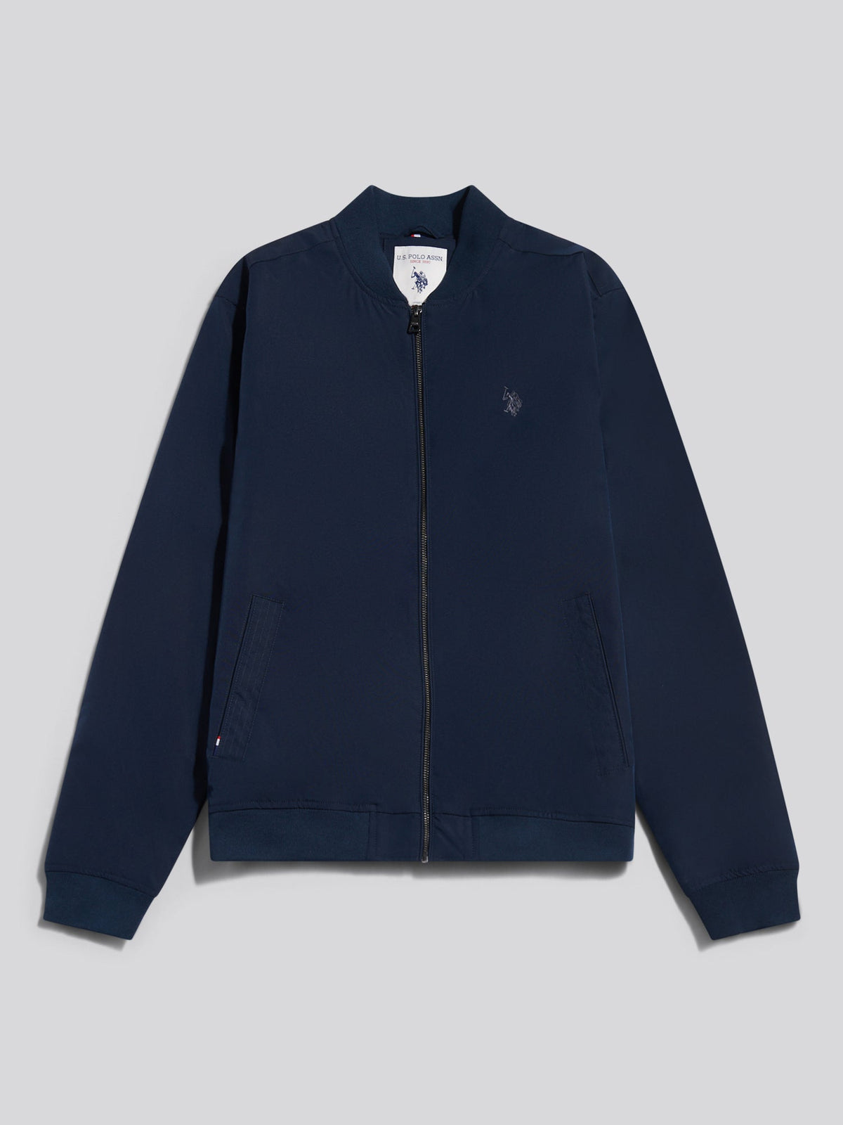 Mens Jersey Lined Smart Bomber Jacket Dark Sapphire Navy