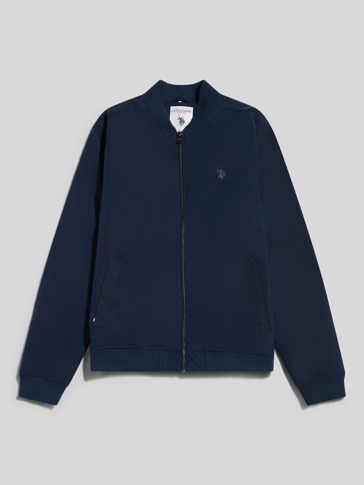 Mens Jersey Lined Smart Bomber Jacket Dark Sapphire Navy