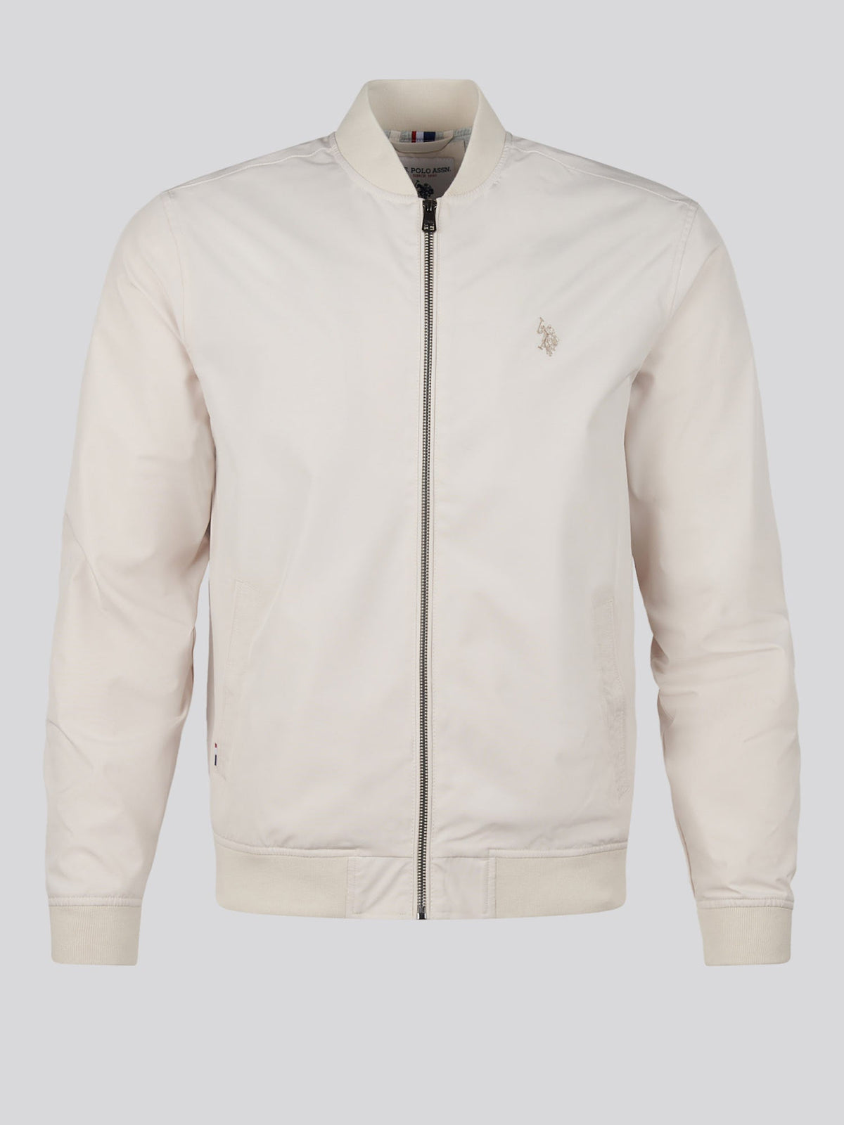 Mens Jersey Lined Smart Bomber Jacket Beige