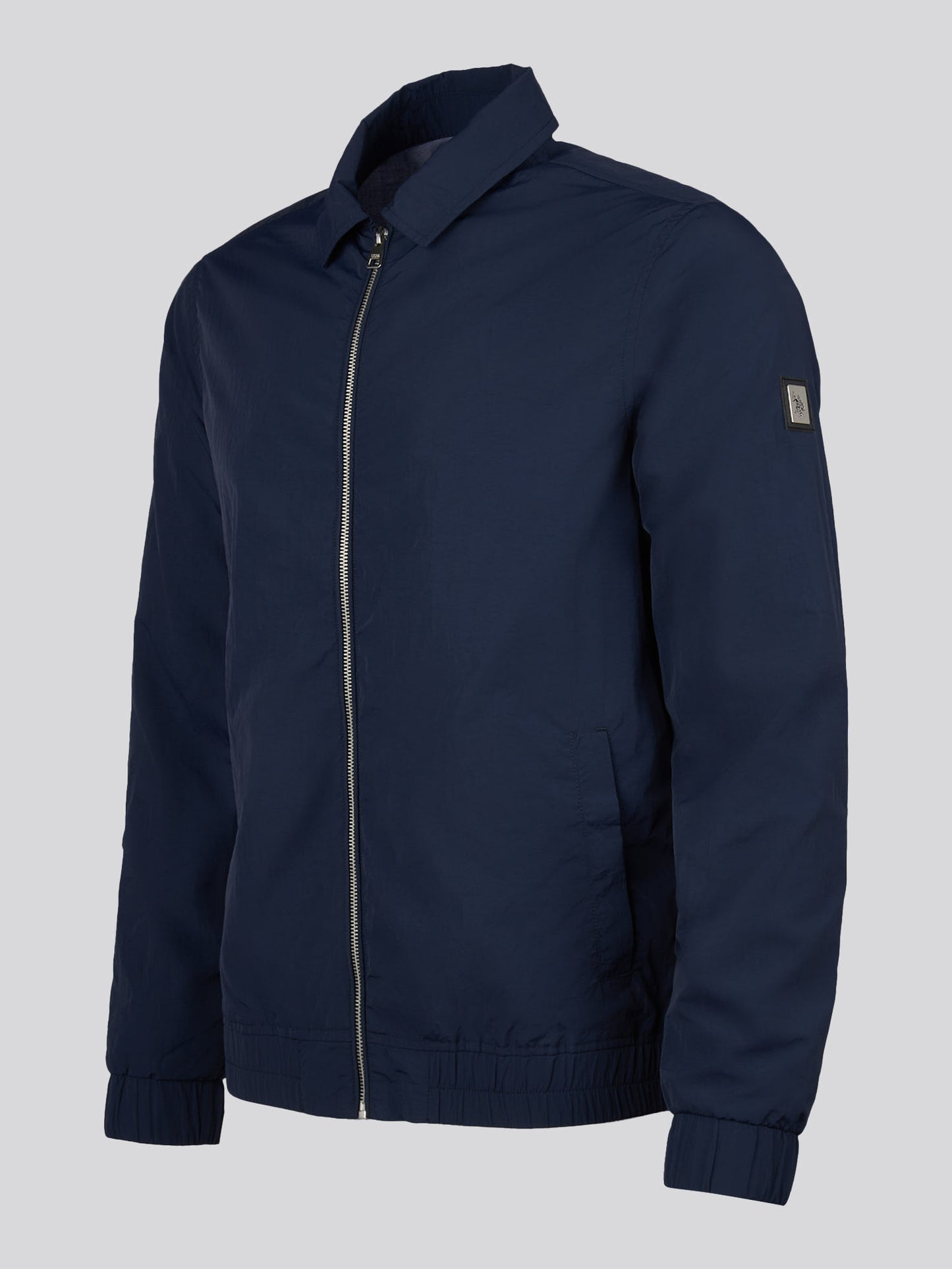 Mens Zip Through Bomber Jacket Dark Sapphire Navy