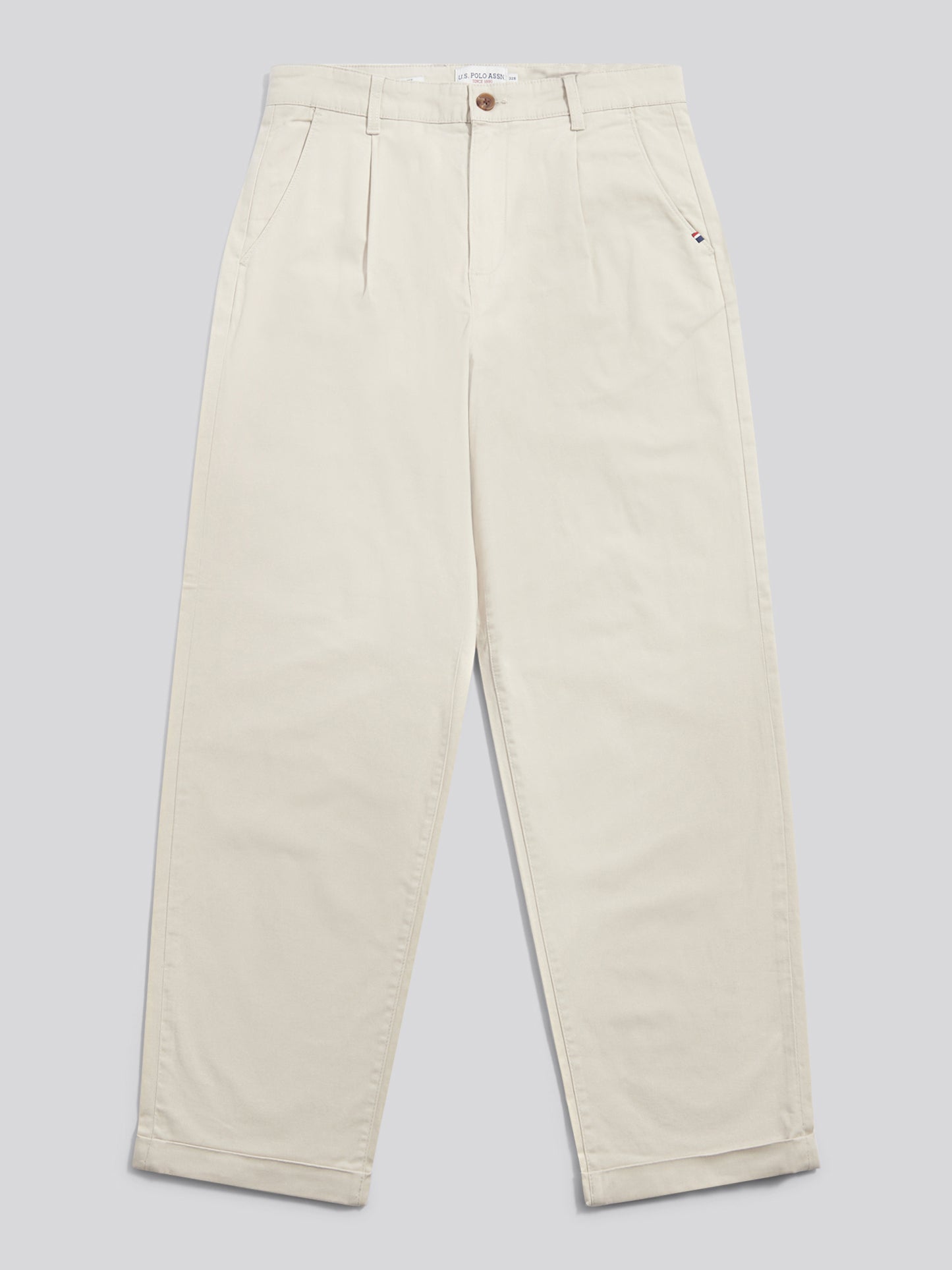Mens Pleat Front Lightweight Chino Trousers Beige