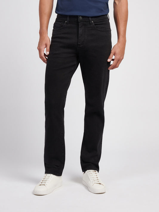Mens Straight Fit Jean in Black Wash