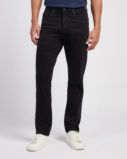 Mens Straight Fit Jean in Black Wash